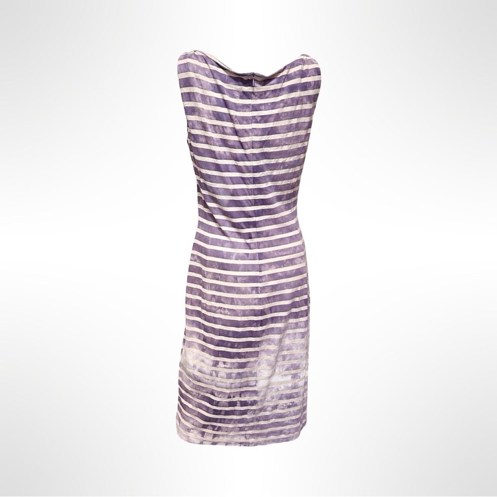 Y2K Moschino Cheap Chic Ciao Purple White Striped Cotton Jersey Sleeveless Dress - Picture 6 of 9